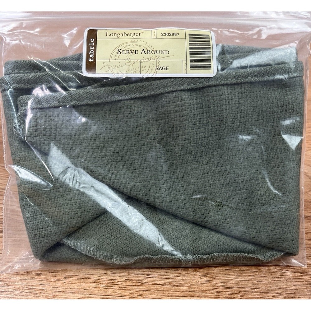 Longaberger Fabric Liner for Serve Around Basket Sage Green 2302987 NEW